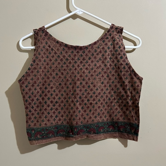Patterned Brown Crop Top - Picture 2 of 3